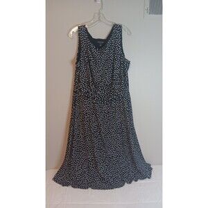 Perceptions Womens Polka-dot Dress Fit And Flare Sz 22 Jersey Knit
